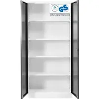 Proregal Stahlschrank Bee 4 Fachböden HxBxT 195 x 92 x 42 cm Pulverbeschichtetes Fachbodenmaterial Weiß & Anthrazit
