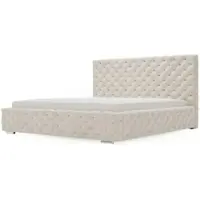 GRAINGOLD Polsterbett Astra 200x200 cm - Bett 200x200, Polsterbett mit Bettkasten & Lattenrost - Beige (Magic Velvet 2256)