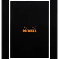 Rhodia 5x Gehefteter Notizblock No.19 A4+ 80 Blatt blanko 80g - Schwarz 190009C