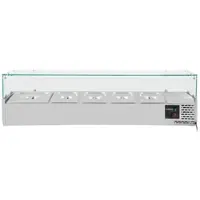Vaiotec Kühlaufsatz mit Glasabdeckung 4xGN1/3 + 1xGN1/2, 1400 x 395 mm