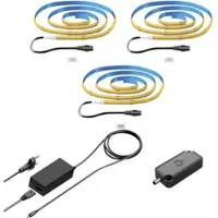 Ledscom.de COB-LED Streifen JOR, 100.0cm, flach, warmweiß, 32,07W, je 1079lm, 3er Set, inkl. Touch-Dimmer