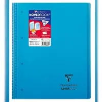 Clairefontaine 5x Koverbook Collegeblock A4+ 80 Blatt kariert, Einband aus transparentem PP, Farben sortiert - 396601C