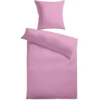 Kinzler Baumwoll-Satin Bettwäsche Uni 80 x 80 + 155 x 200 cm, Farbe flieder