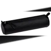 Clairefontaine 6x Schlampermäppchen rund Leder schwarz Ø5,5x22cm Schwarz 8320C