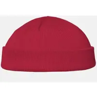 HANSEHELD Strickmütze Seebär Baumwolle Dockermütze kurz flach - Rot