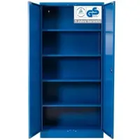 Proregal Stahlschrank BEE mit 7 lackierten Fachböden | HxBxT 195x92x42cm | Blau-Blau | Werkstattschrank Werkzeugschrank Aktenschrank Universalschrank