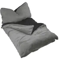 EXKLUSIV HEIMTEXTIL Winter Wende Bettwäsche 2 teilig Cashmere Touch Reißverschluss 135 x200 cm + 80 x80 cm Grau / Schwarz