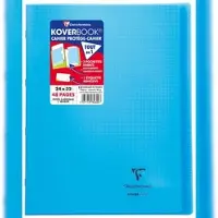 Clairefontaine 10x Koverbook, Heft 24x32 cm, 24 Blatt 90g, kariert 5/5 mit Rand, Einband aus transparentem Polypropylen - Blau 984602C