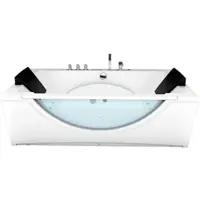 AcquaVapore Whirlpool Pool Badewanne Wanne W81H-B-SC 180x90cm aktive Schlauch-Reinigung