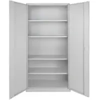 Proregal Flügeltürenschrank Owl mit 4 Fachboden | HxBxT 195x92x42cm | Lichtgrau