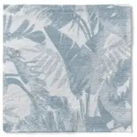 Sovie HORECA Serviette Magnus in Blaugrau aus Tissue 40 x 40 cm, 100 Stück Floral Palmen Blätter