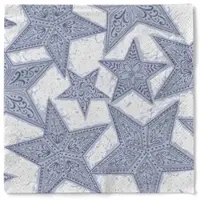 Sovie HORECA Serviette Gitte in Silber-Blau aus Tissue 33 x 33 cm, 100 Stück - Weihnachten Sterne