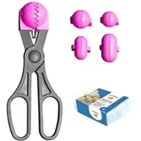 La Croquetera - Set mit multifunktionalem Utensil mit 4 austauschbaren Formen und 20 Aufbewahrungstabletts für Kroketten in Rosa