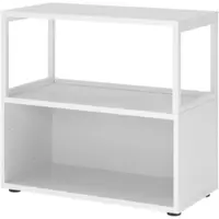 Bümö flexi Regal mit werkzeuglosem Schnellaufbausystem, Dekor: weiß - Modulares Aktenregal 80 cm breit aus Holz für 2 Ordnerhöhen mit