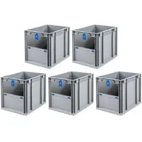 Proregal SparSet 5x Eurobox NextGen Insight Cover HxBxT 32 x 30 x 40 30 Liter Hoch/Blau Eurobehälter Transportbox
