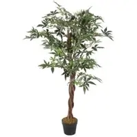 Lex Kunstpflanze Ahorn Dekobaum Holzstamm Zimmerpflanze Kunstbaum 280 Blätter 115cm