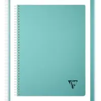 Clairefontaine 5x Linicolor ESSENCE, Spiralbuch A4, 90 Blatt kariert 90g, Doppelspiralbindung, Einband aus gerilltem PP - Blaue Lagune 327120C