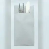 Mank Besteckservietten Airlaid Silber, 40 x 40 cm, 75 Stück - Bestecktaschen