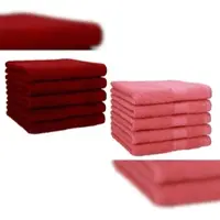Betz 10 Stück Gästehandtücher PREMIUM 100% Baumwolle Gästetuch Set 30x50 cm rubinrot und himbeere