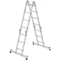 Proregal Vielzweckleiter 4-teilig mit nivello-Traverse 2x3 + 2x4 Sprossen