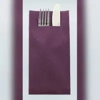 Mank Besteckservietten Airlaid Pflaume, 40 x 40 cm, 75 Stück - Besteckservietten Pochette