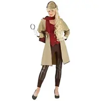 Buttinette Detektivin-Kostüm für Damen, braun/rot