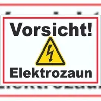 HB-Druck Vorsicht Elektrozaun Weidezaun Aufkleber A3 (297x420mm)