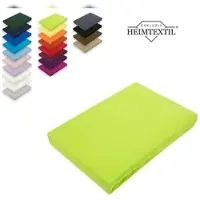 EXKLUSIV HEIMTEXTIL Topper Jersey Spannbettlaken Spannbetttuch Bettlaken Marke 90 x190 cm - 100 x 200 cm Apfelgrün