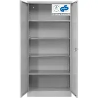 Proregal Stahlschrank BEE mit 10 verzinkten Fachböden | HxBxT 195x92x42cm | Grau-Grau | Werkstattschrank Werkzeugschrank Aktenschrank Universalschrank