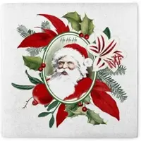 Mank Airlaid Serviette Niklas, 40 x 40 cm, 50 Stück - - Weihnachtsserviette Amaryllis Weihnachtsmann