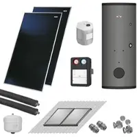 WOLF-Garten WOLF Solaranlage mit 2 Stk. CFK-1 Kollektoren, SM1-2 Regelung und Solarspeicher SEM-2-300 - 2486524W02