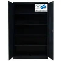 Proregal Stahlschrank BEE mit 5 lackierten Fachböden | HxBxT 195x120x42cm | Anthrazit-Anthrazit | Werkstattschrank Werkzeugschrank Aktenschrank