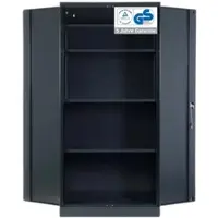 Proregal Stahlschrank BEE mit 8 lackierten Fachböden | HxBxT 195x92x60cm | Anthrazit-Anthrazit | Werkstattschrank Werkzeugschrank Aktenschrank