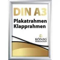 Dreifke Plakatrahmen DIN A3 | 25mm Alu Profil, eckig | silber | Bilderrahmen Klapprahmen Wechselrahmen Posterrahmen Rahmen |