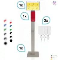 Blanc HYGIENIC SET: Desinfektionsspender SENSOR Cosmos +Bodenständer Edelstahl +Infotafel +3x 1-Liter Hautdesinfektion +prof. Hygieneplan