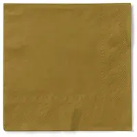 Mank Serviette in Gold aus Tissue 3-lagig, 33 x 33 cm, 100 Stück