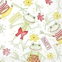 Mank Serviette aus Tissue - Mortie, 33 x 33 cm, 100 Stück - Party Frösche