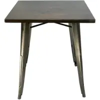 FH Furniture Bistrotisch Alex stapelbar Transparent 70x70 Kaffeebraun