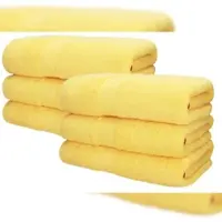 Betz 6 Stück Saunatücher Saunatuch Saunahandtuch Set Premium 100% Baumwolle Frottier XXL Badetuch Strandtuch Größe 70x200 cm Farbe gelb