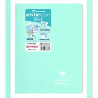 Clairefontaine 5x Koverbook Spiralblock A4, 80 Blatt liniert mit Rand, Einband aus PP - Minze/Puderrosa 376773C