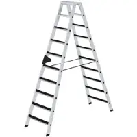 Proregal Stufen-Stehleiter beidseitig begehbar mit clip-step 2x10 Stufen
