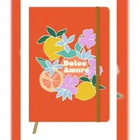Clairefontaine 4x Dolce Amore, Notizheft mit flexiblem Einband A5 14,8x21 cm, 64 Blatt, liniert, Lesezeichen, Gummibandverschluss, sortiert - 116267C