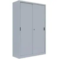 LÜLLMANN XXL Schiebetürenschrank Büro Aktenschrank Sideboard aus Stahl grau 1950 x 1200 x 450 mm (H xB xT) 550160