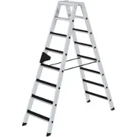 Proregal Stufen-Stehleiter beidseitig begehbar mit clip-step 2x8 Stufen