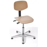 Proregal Arbeitsstuhl Arlington, kleiner Rückenlehne, Sitzneigeverstellung, Sitzhöhe 45-63cm, Buche, Aluminium-Fußkreuz, Gleiter