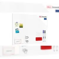Allboards Rahmenloses SLIMboard – Magnetisches trocken abwischbares Whiteboard 90×60 cm + Zubehör