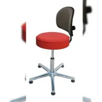 Proregal Drehhocker Indianapolis High, Rückenlehne | Sitzh√∂he 52-70cm | Tragfähigkeit 110kg | Kunstleder-Sitz | Aluminium-Fußkreuz, Gleiter | Feuerrot