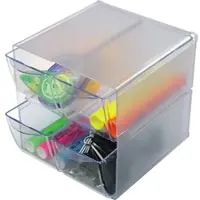 Deflecto Organiser Cube transparent 4 Schubladen 18x15x15cm Packung mit 6 Stück