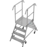Krause STABILO PodestLeiter fahrbar, beidseitig begehbar, Stufen 2 x 4, Arbeitshöhe 3,00 m