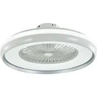 V-TAC Deckenventilator Deckenlampe Deckenleuchte Ventilator Wohnzimmerlampe, CCT Fernbedienung 3 Stufen Timer, 1x LED 32W 3000Lm warmweiß-kaltweiß, DxH 60x20cm